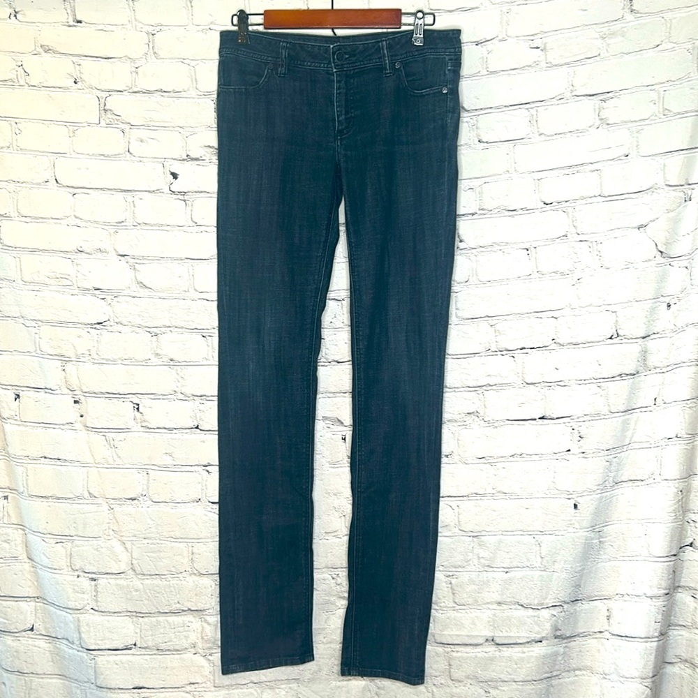 Tory Burch Tapered Leg Dark Wash Denim Blue Jeans Size 29 Excellent Condition